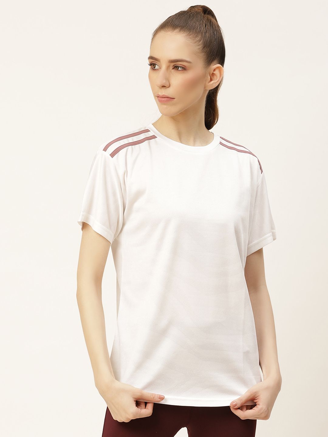 KICA Women White Solid Knitted Oversized Top Price in India