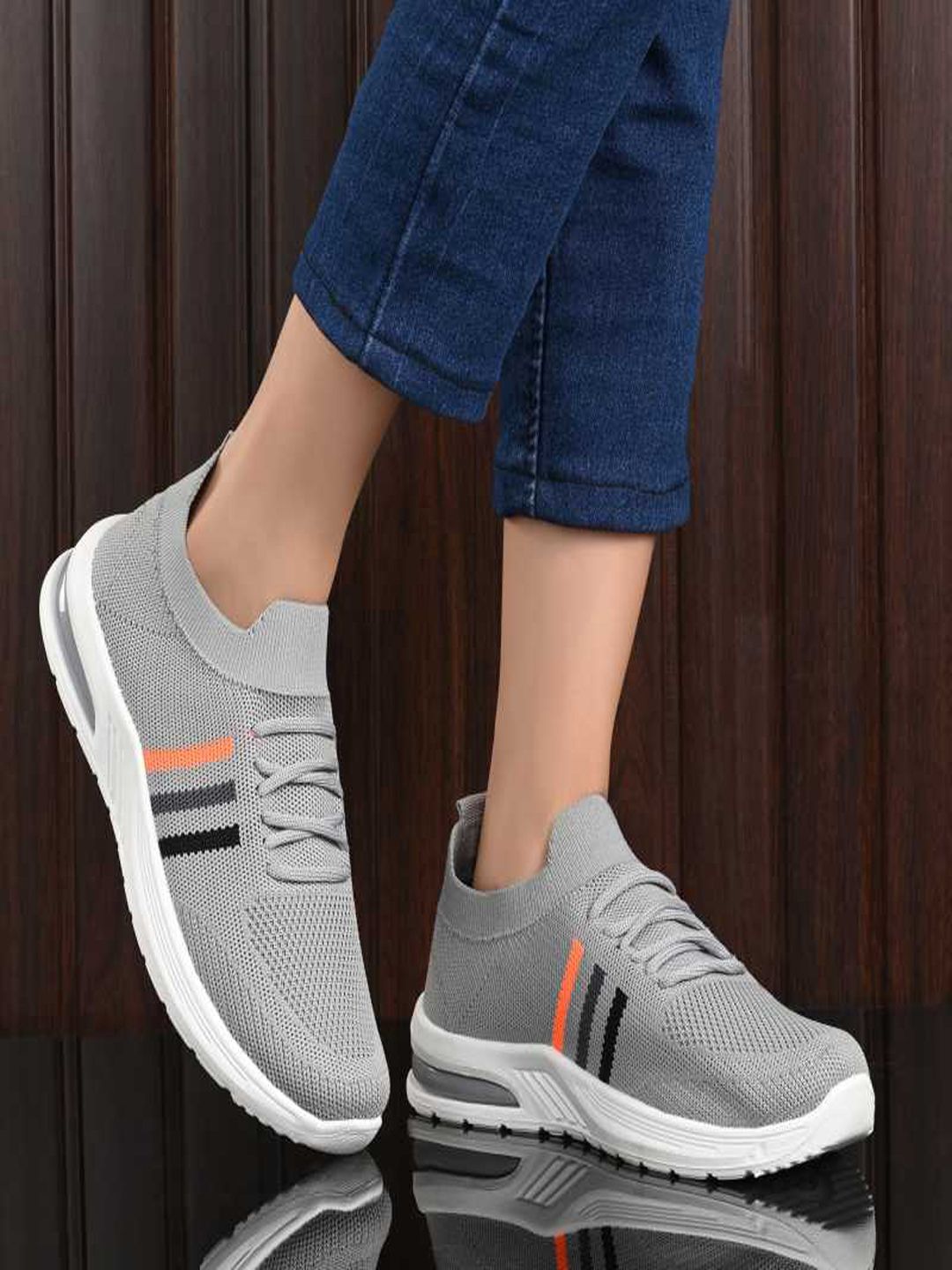 Shoetopia Women Grey Textile Walking Shoes Price in India