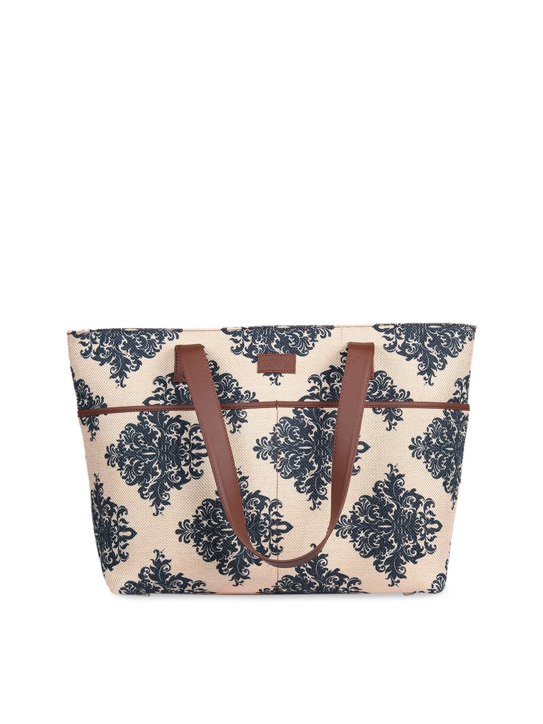 ZOUK Beige Embellished Sustainable Tote Bag Price in India