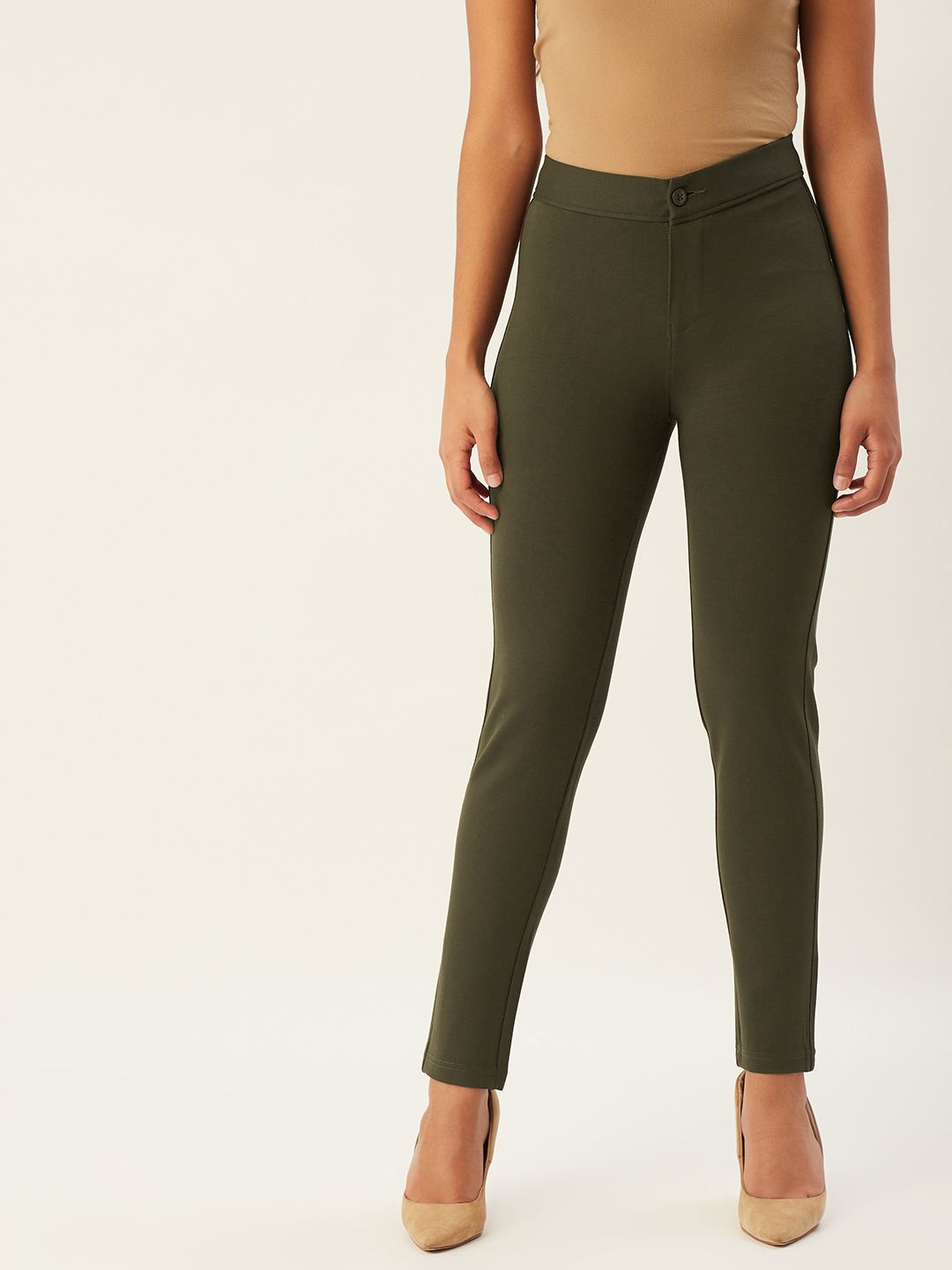 aarke Ritu Kumar Women Olive Green Regular Trousers Price in India