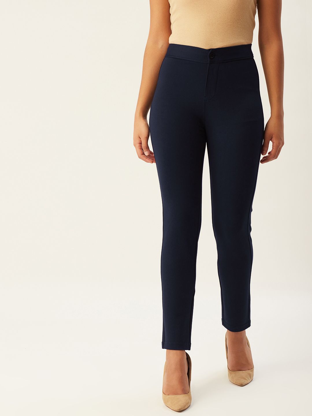 aarke Ritu Kumar Women Navy Blue Solid Regular Trousers Price in India