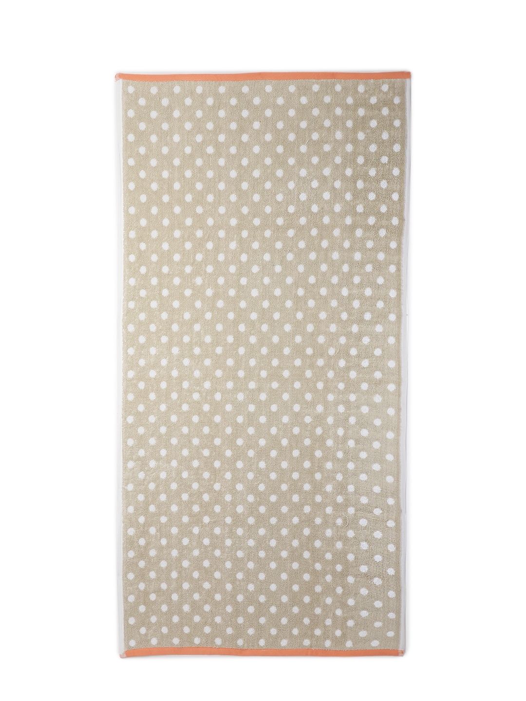 BIANCA White & Green Polka Doted 450 GSM Pure Cotton Bath Towels Price in India