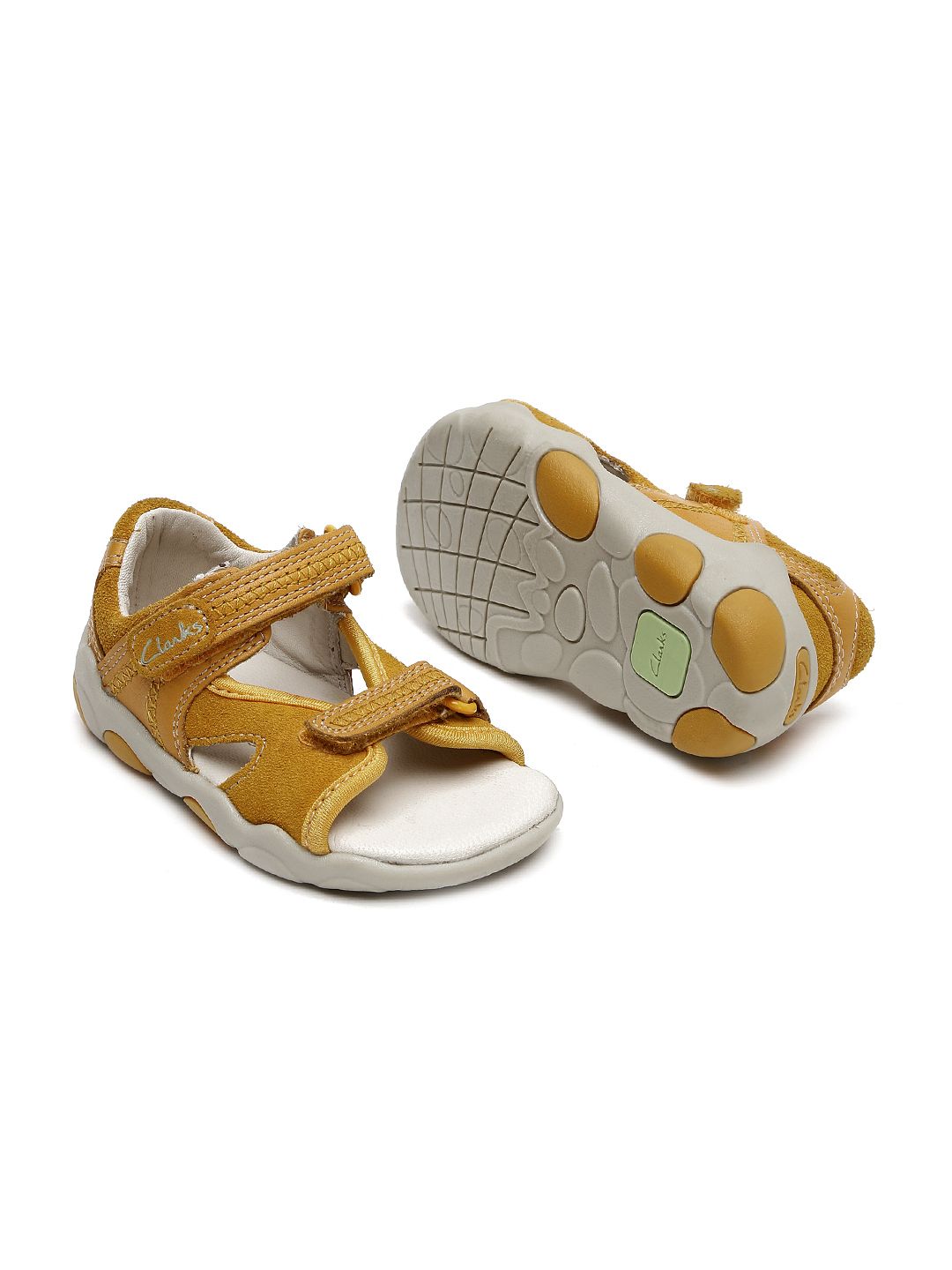 clarks flip flops kids yellow