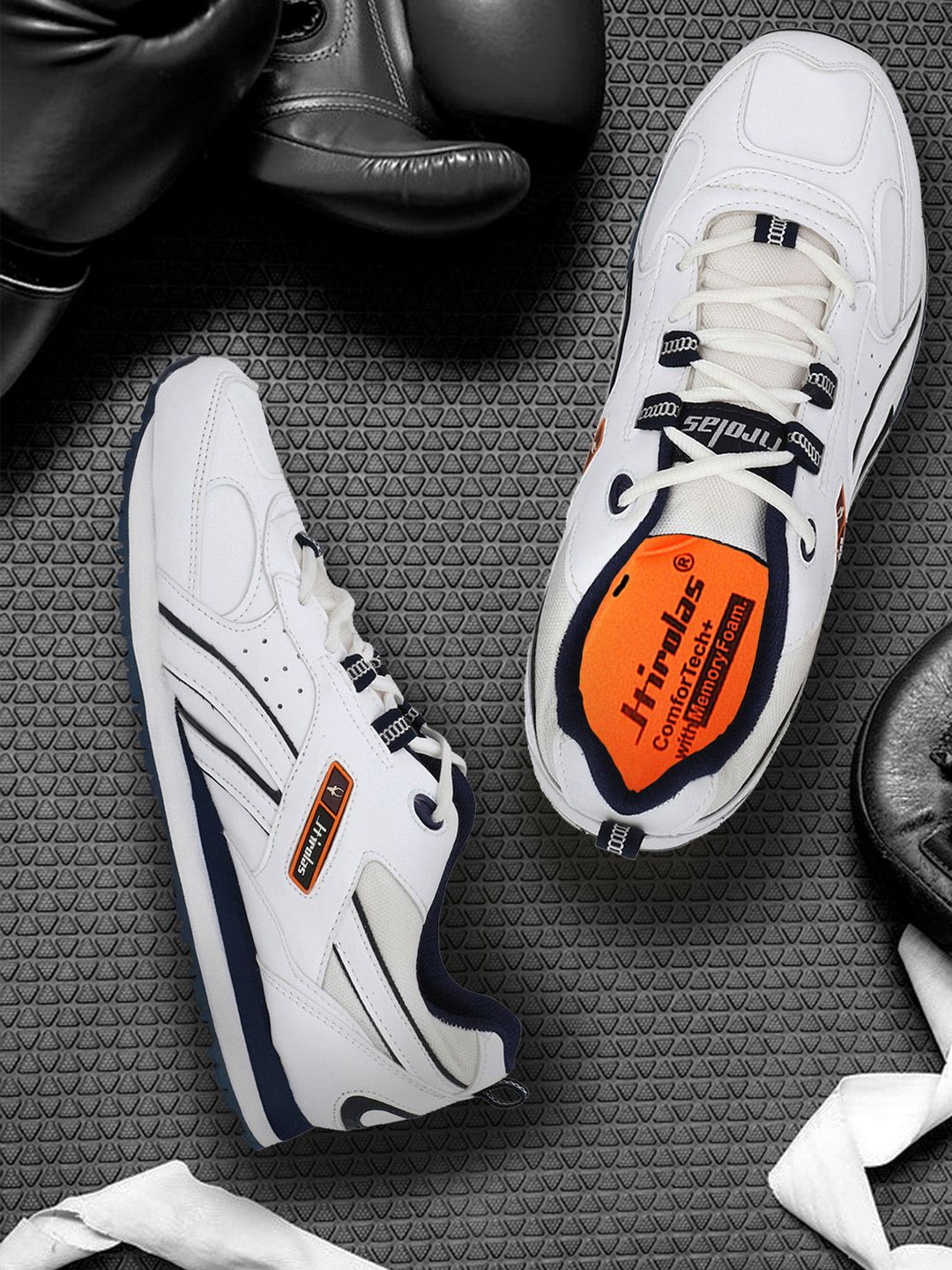 HIROLAS Men White Synthetic Running Shoes