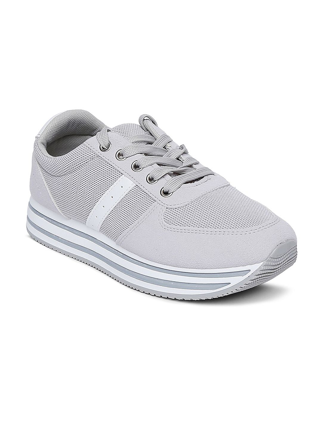Forever Glam by Pantaloons Women Grey Mesh Walking Shoes Price in India