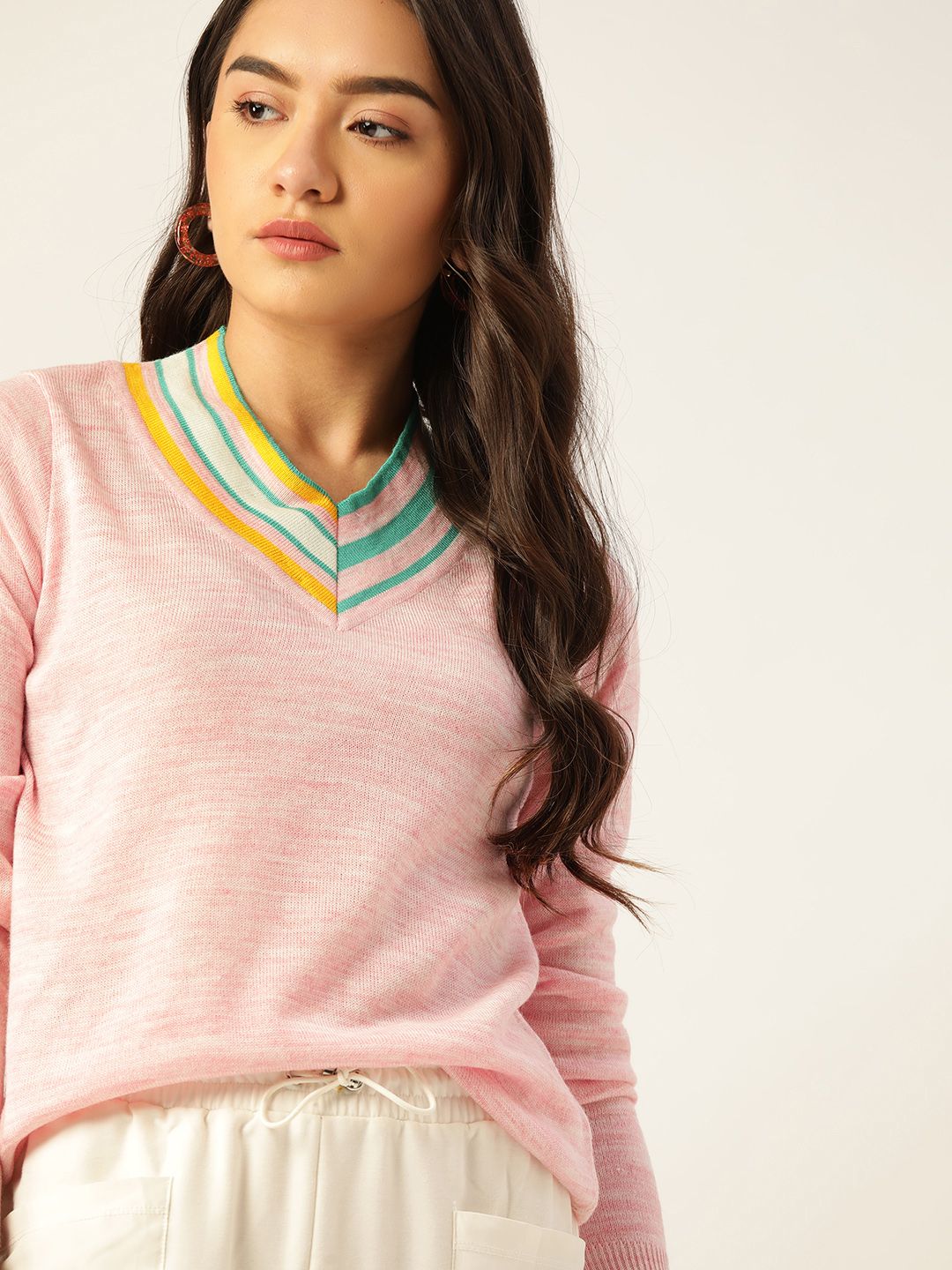 DressBerry Women Pink Solid Pullover Price in India