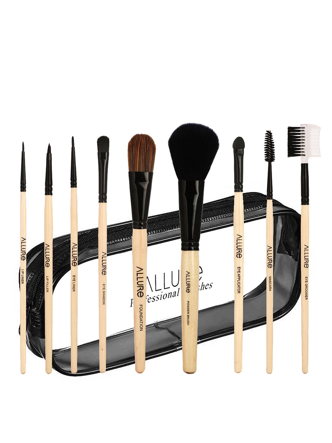 ALLURE Pack of 9 Classic Makeup Brush Set - ACK-09 Price in India