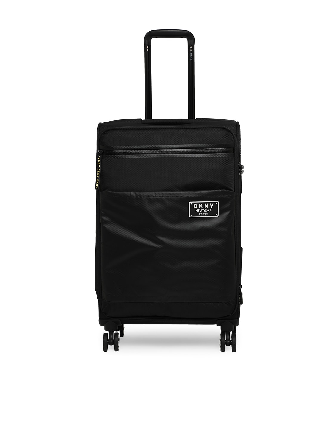 Black Textured GLOBE TROTTER Soft-Sided Medium Trolley Suitcase Price in India