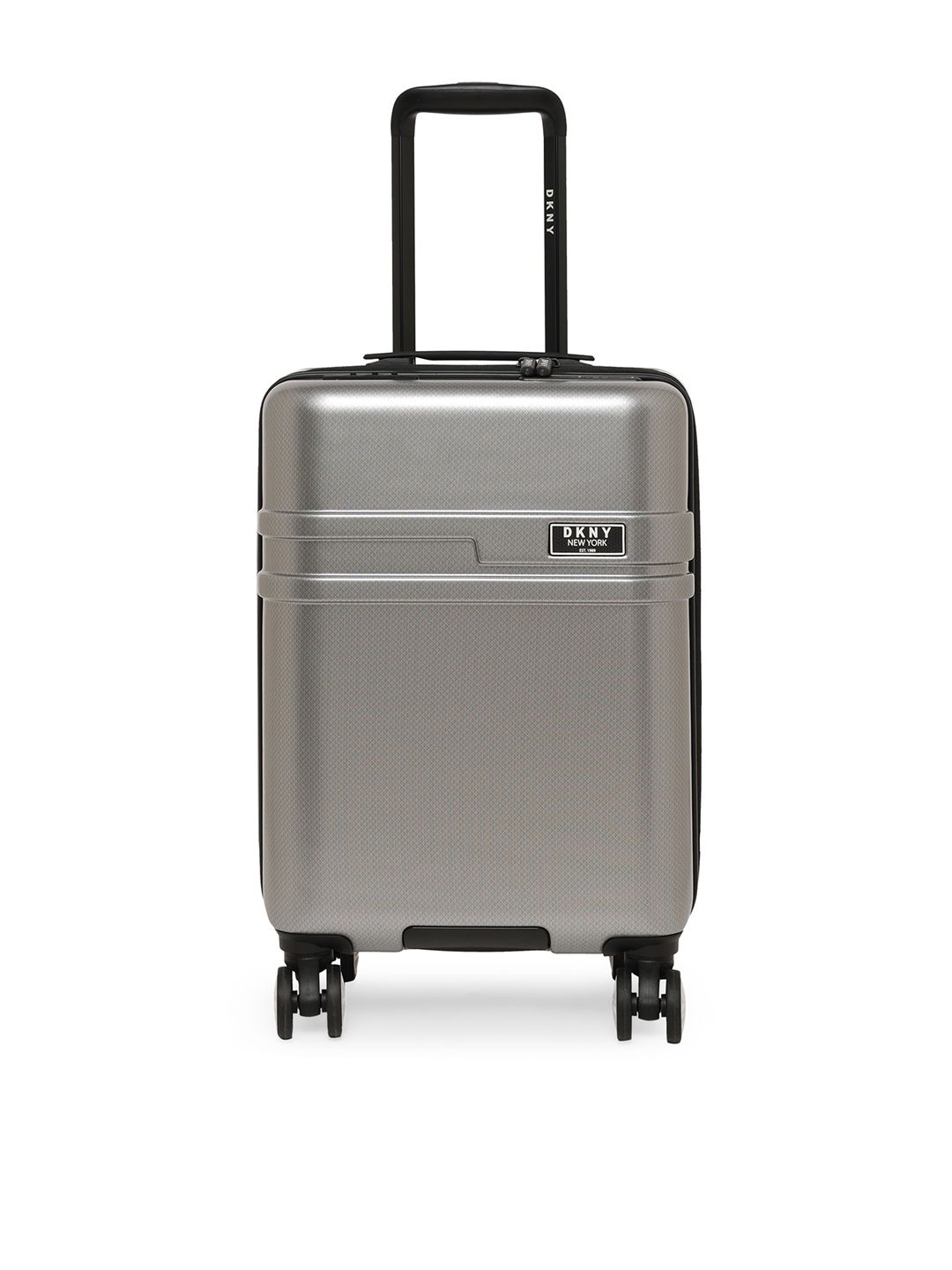 DKNY Silver-Toned Textured DASH Hard-Sided Cabin Trolley Suitcase Price in India
