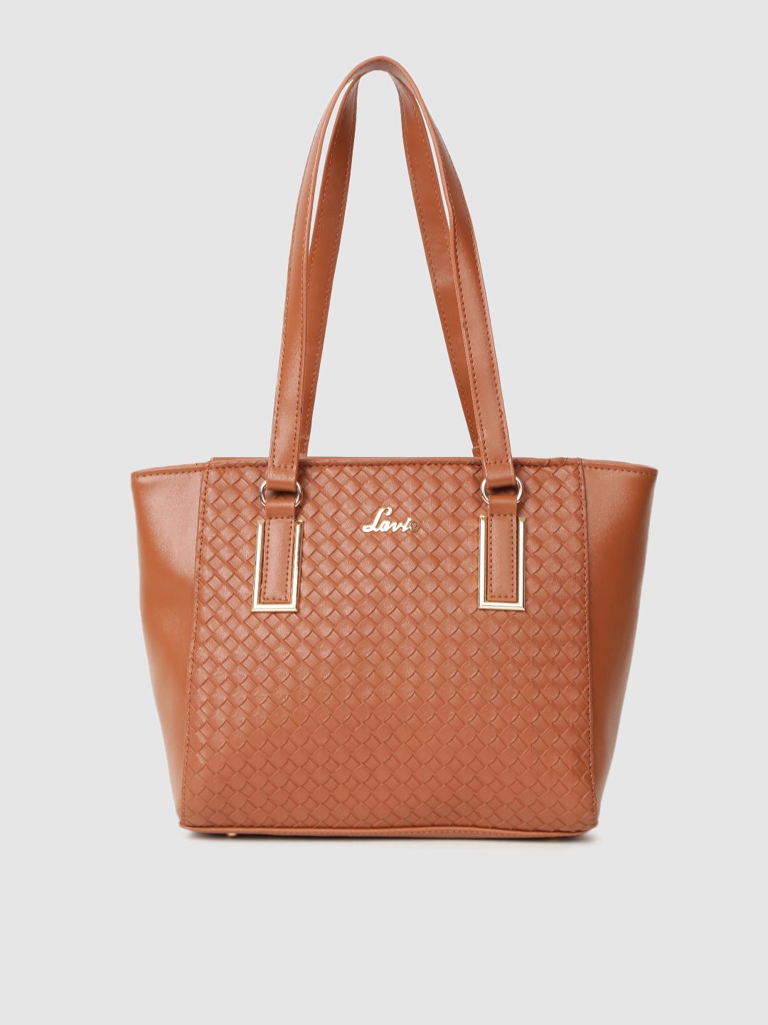 Lavie Tan Brown Geometric Textured Betty Plus Shoulder Bag Price in India