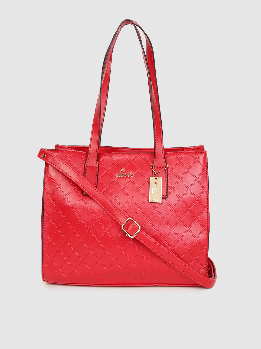Lavie Red Quilted Textured VEX Shoulder Bag Price in India