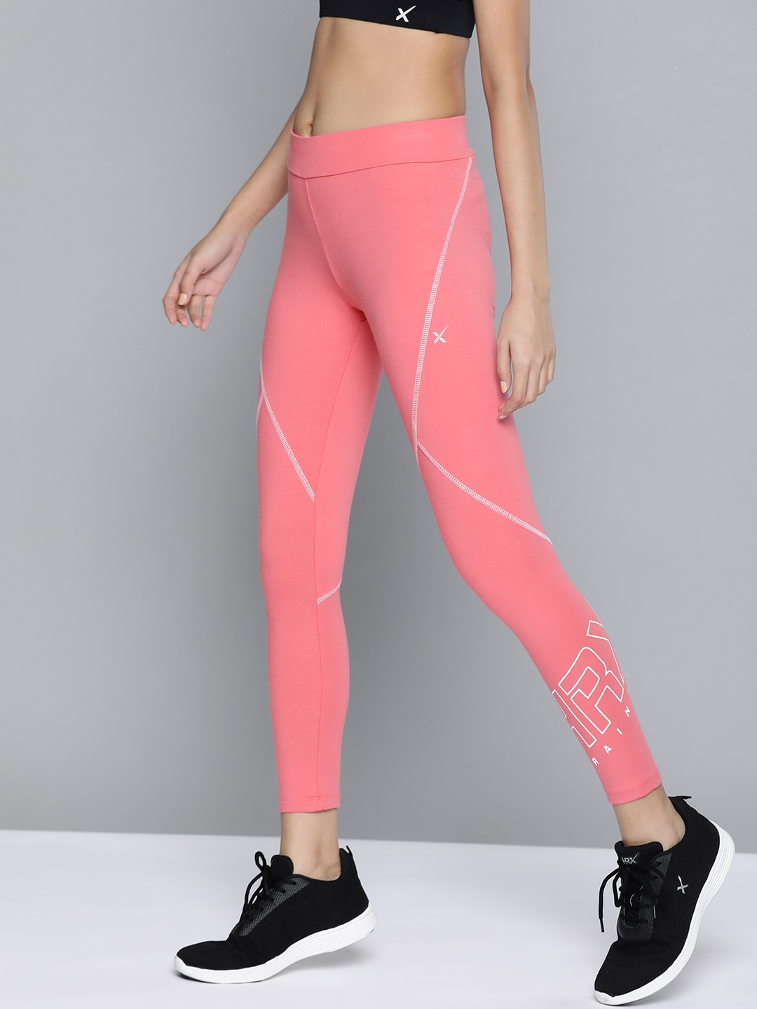 HRX By Hrithik Roshan Women Desert Rose Solid Skinny Fit Rapid-Dry Training Tights Price in India