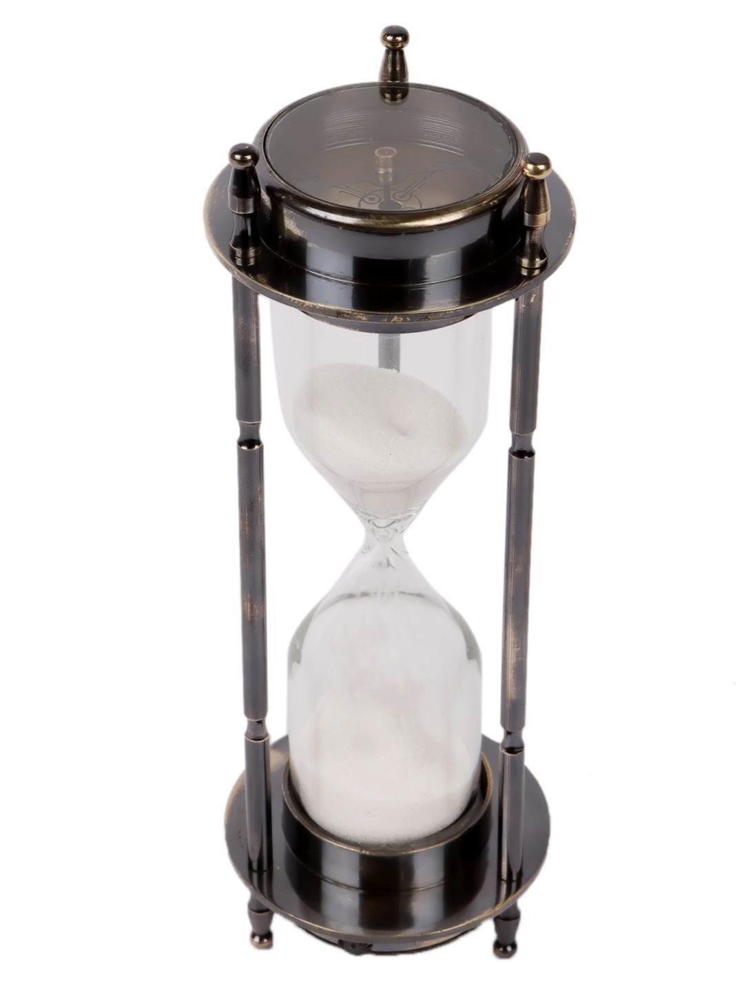 EXIM DECOR Rust-Brown Brass & Wood Sand Timer Price in India