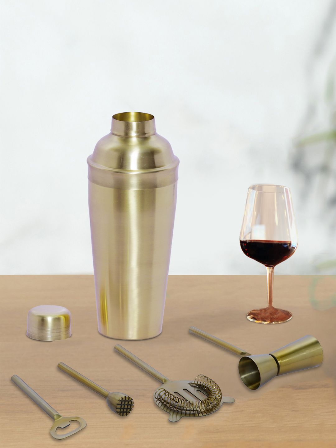 nestroots Gold-Toned Solid Stainless Steel Bar Accessories Price in India