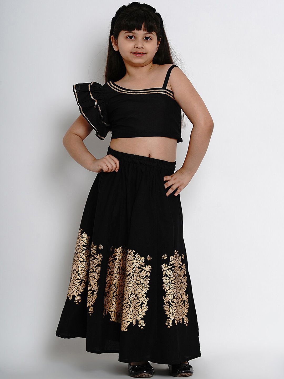 Bitiya by Bhama Black Ready to Wear Lehenga with Blouse