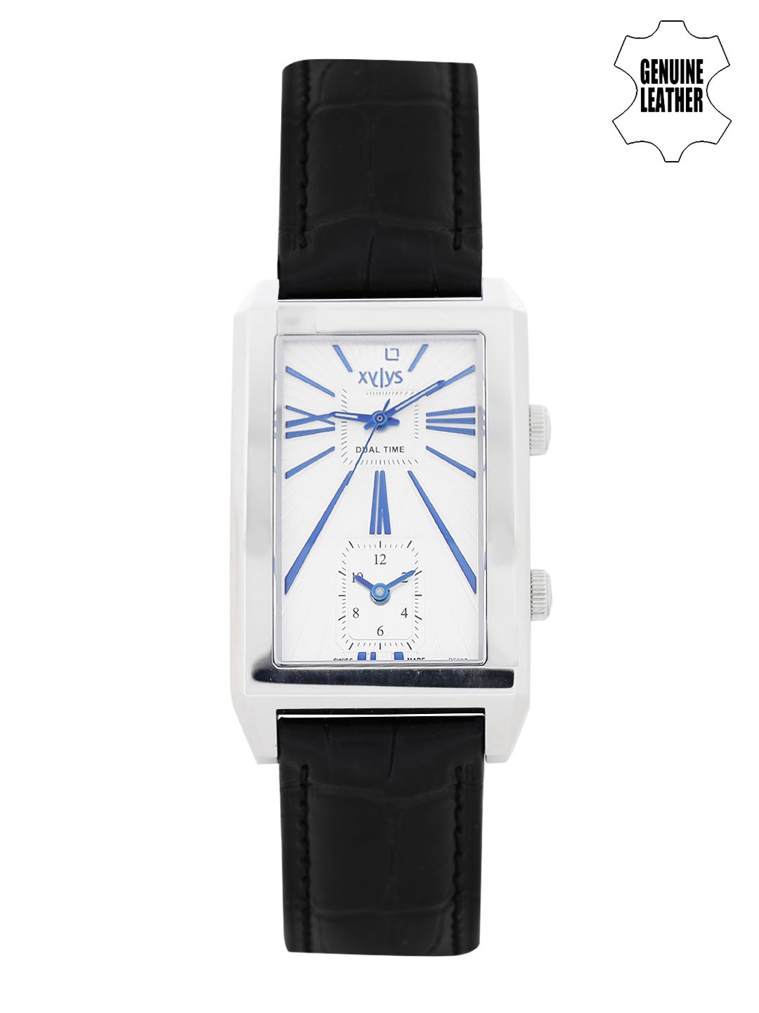 Buy Xylys Men Swiss Analog Black Leather Strap and Silver Dial