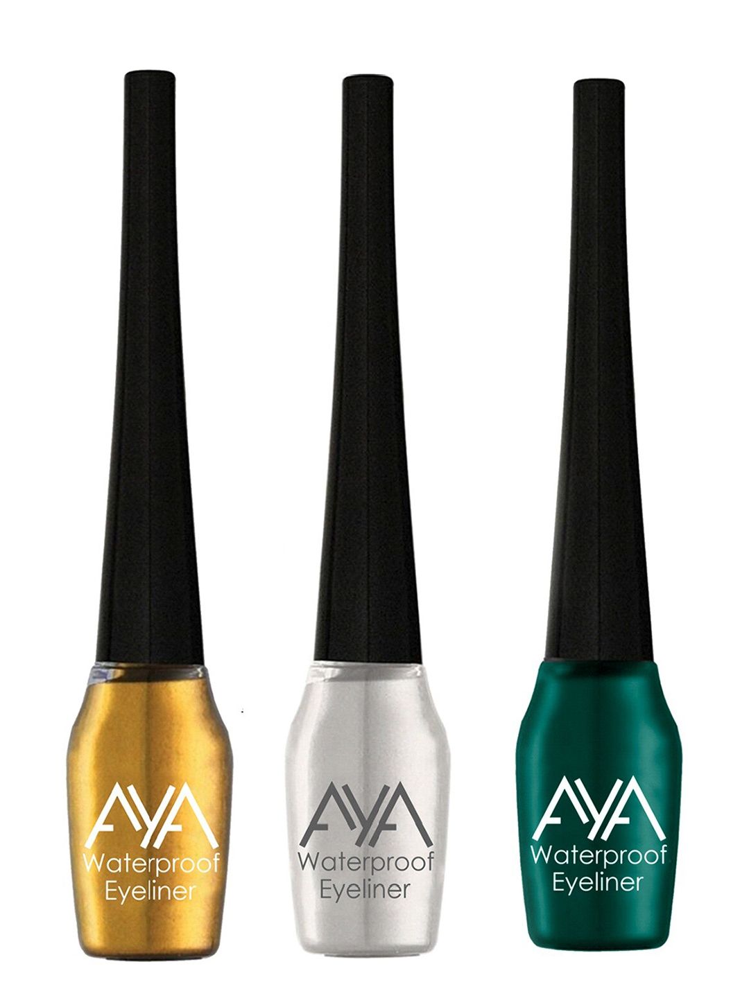 AYA Set of 3 Waterproof Liquid Eyeliner - Golden, Silver, Green Price in India