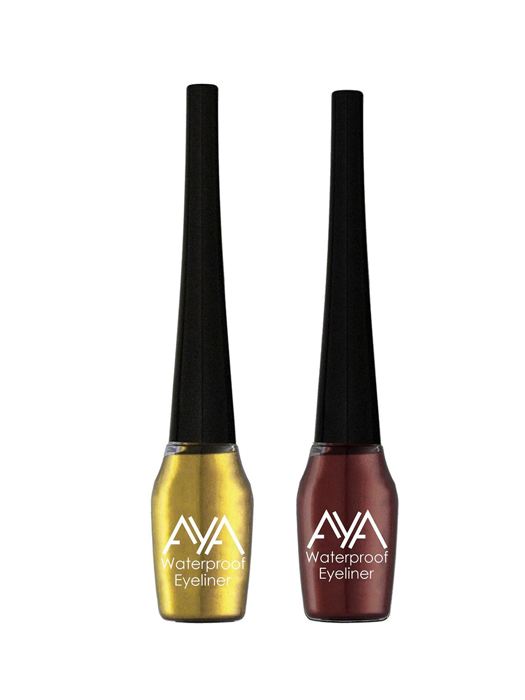 AYA Set of 2 Brown & Golden Waterproof Liquid Eyeliner - 5ml Each Price in India