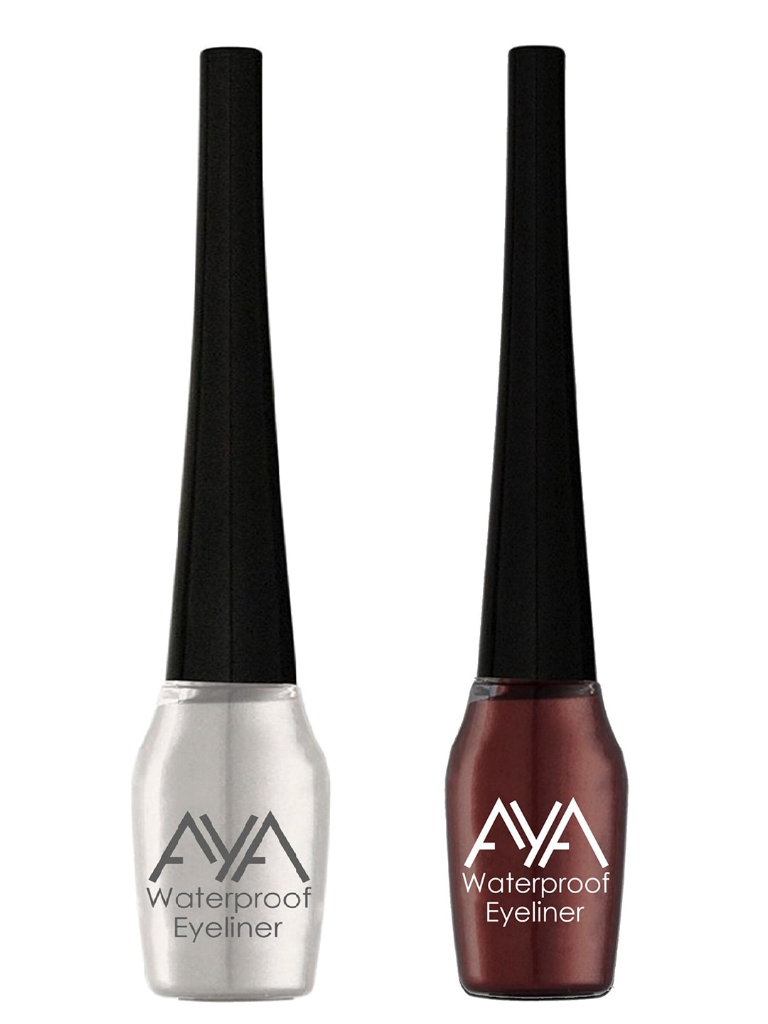 AYA Set of 2 Brown & Silver Waterproof Liquid Eyeliner - 5ml Each Price in India
