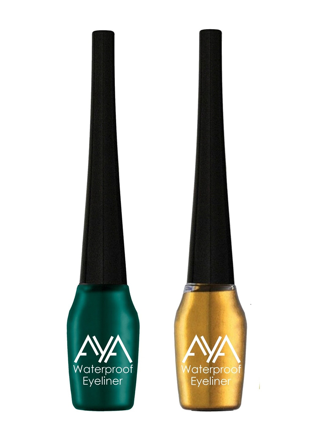AYA Set of 2 Green & Golden Waterproof Liquid Eyeliner - 5ml Each Price in India