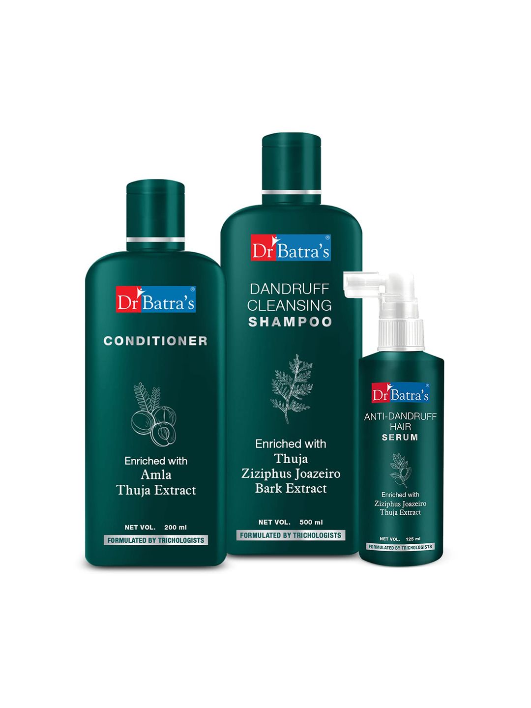 Dr. Batras Anti Dandruff Hair Serum + Conditioner 200ml + Dandruff Cleansing Shampoo 500ml
