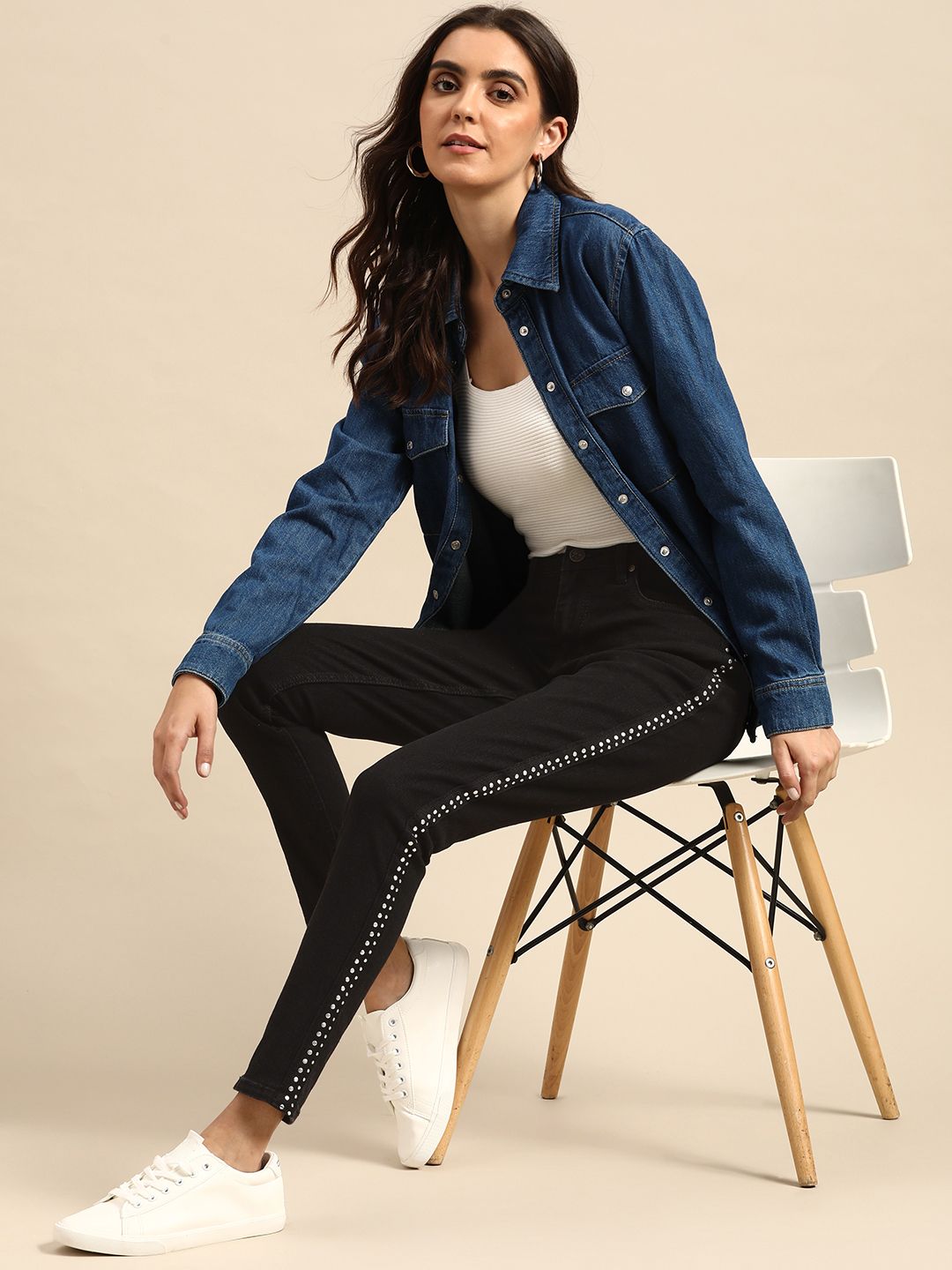 all about you Women Black Skinny Fit Stretchable Jeans Price in India