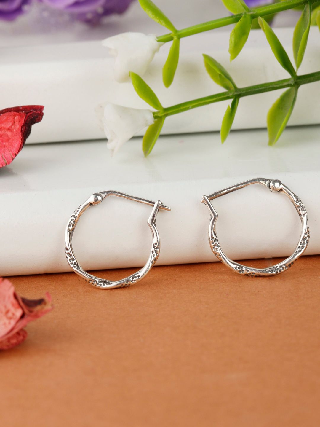 GIVA 925 Sterling Silver Silver Circular Hoop Earrings Price in India