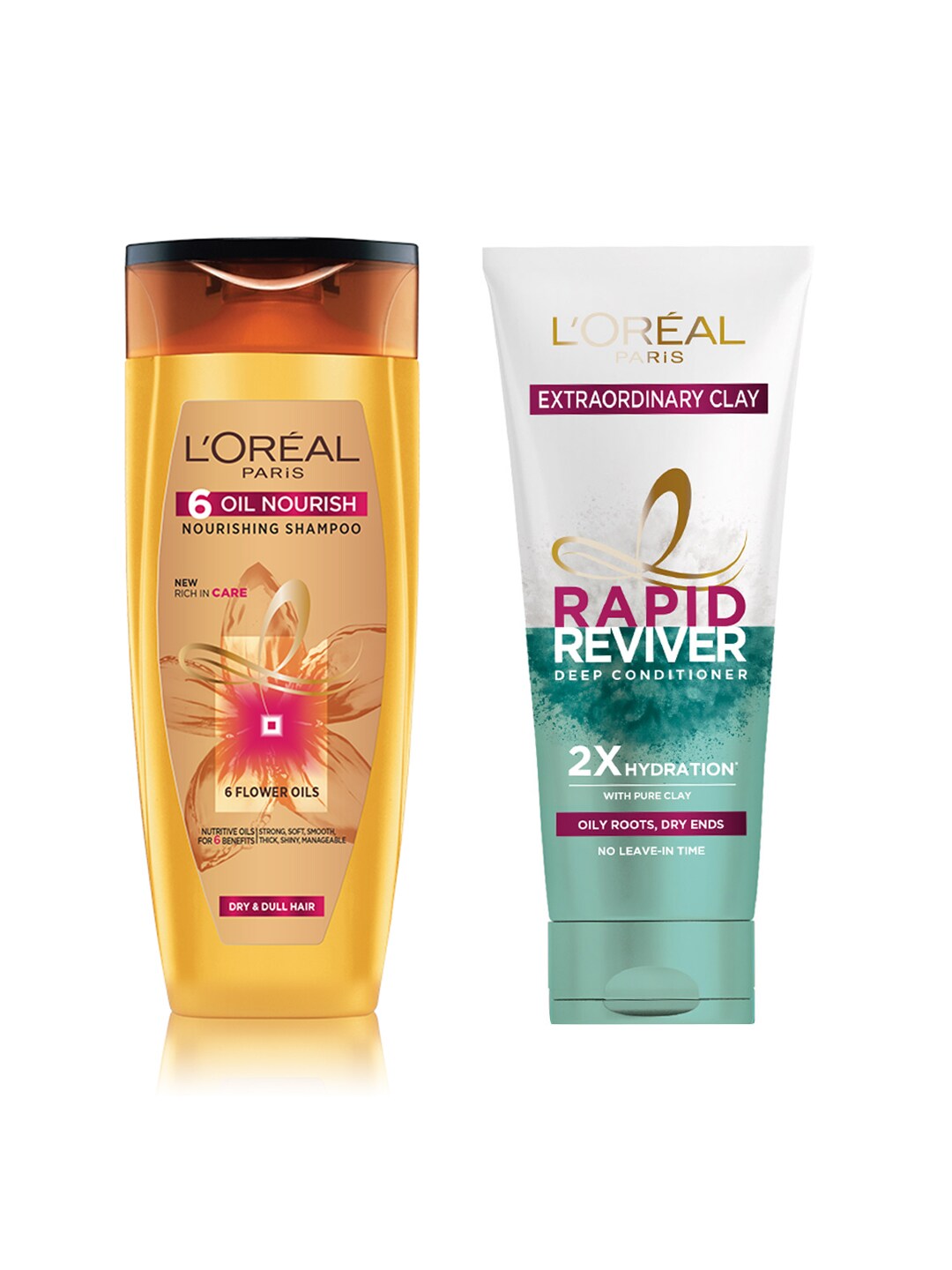 LOreal Paris Set of 2 Oil Nourish Sustainable Shampoo and Clay Deep Conditioner Price in India