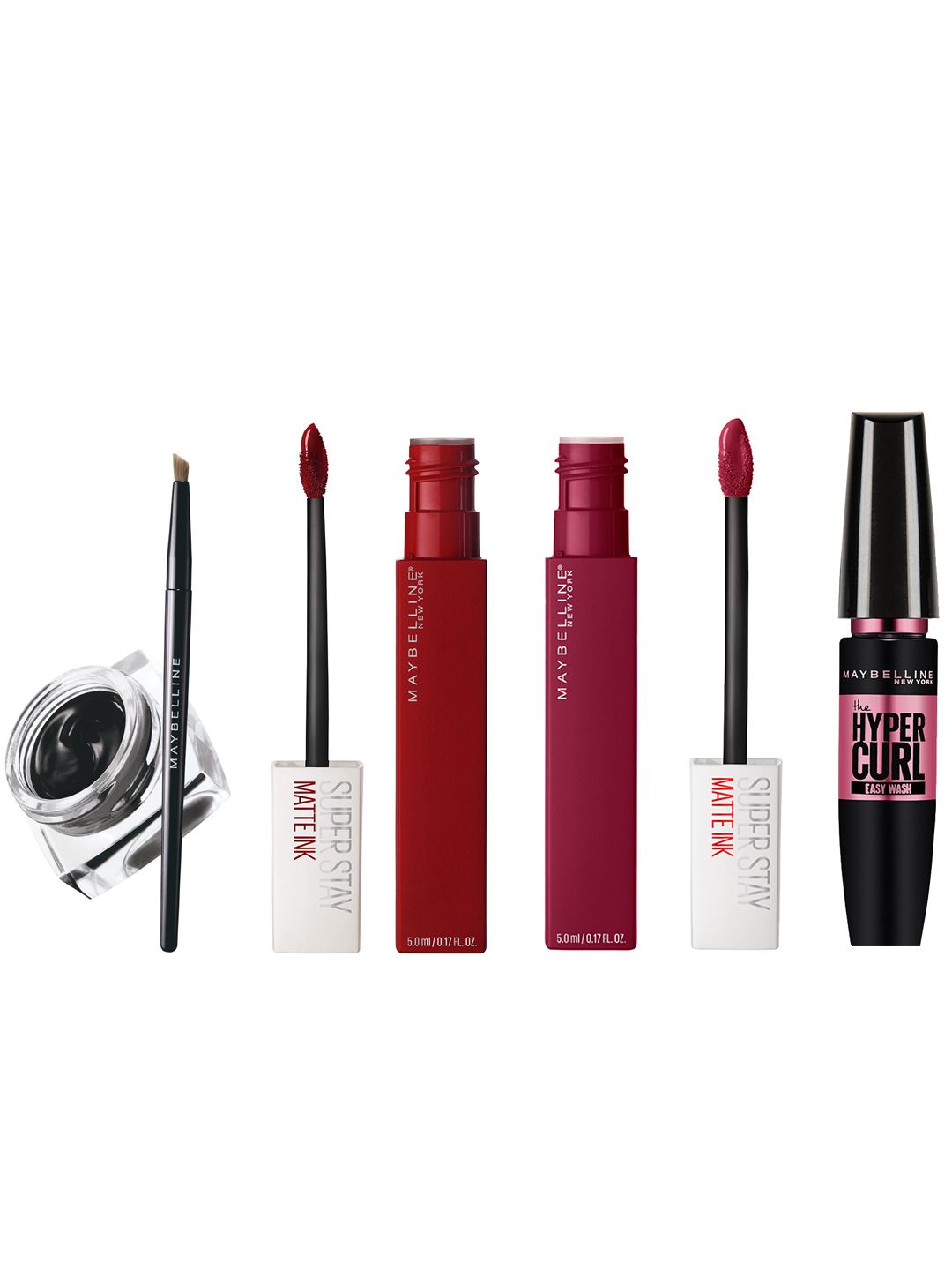 Maybelline New York Set Of Gel Eyeliner - Liquid Lipstick - Washable Mascara Price in India