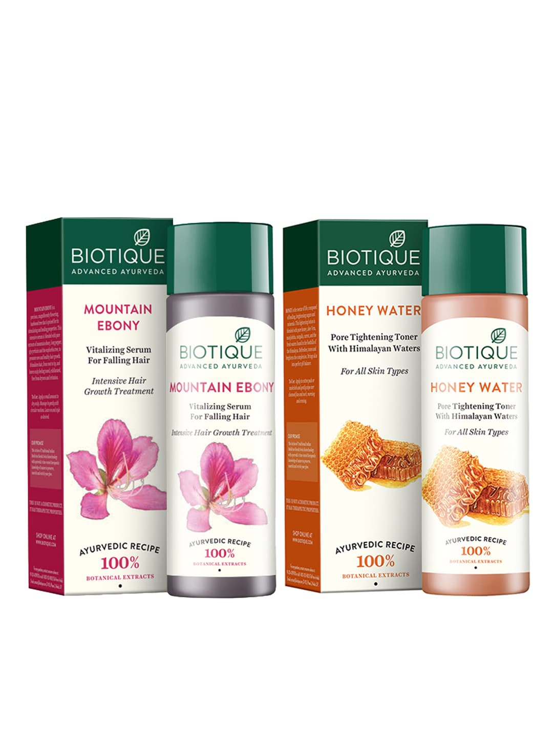 Biotique Set Of Bio Honey Water Toner & Mountain Ebony Anti-Hairfall Serum Price in India