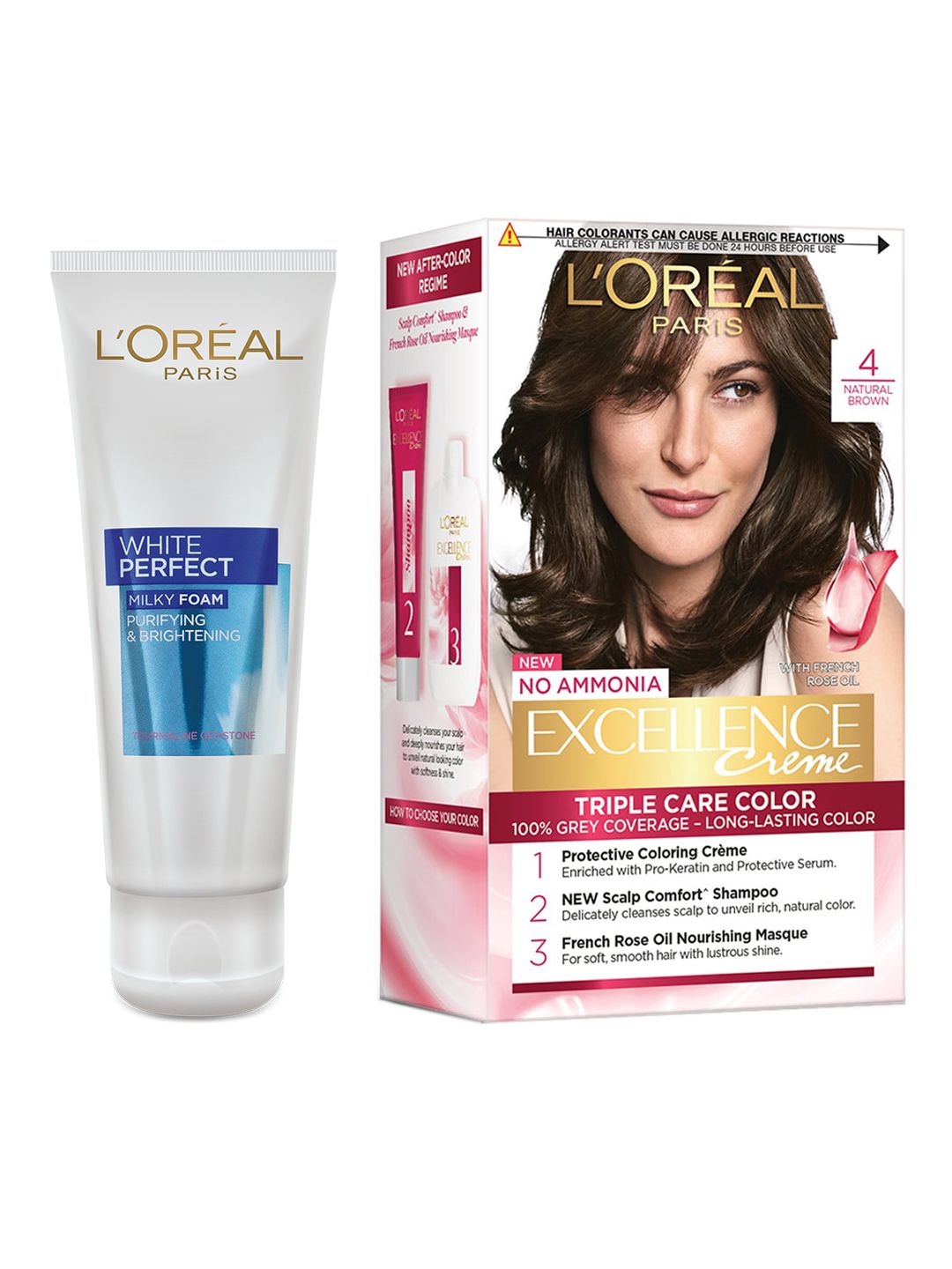 LOreal Paris Excellence Hair Colour - Natural Brown & White Perfect Facial Foam Price in India