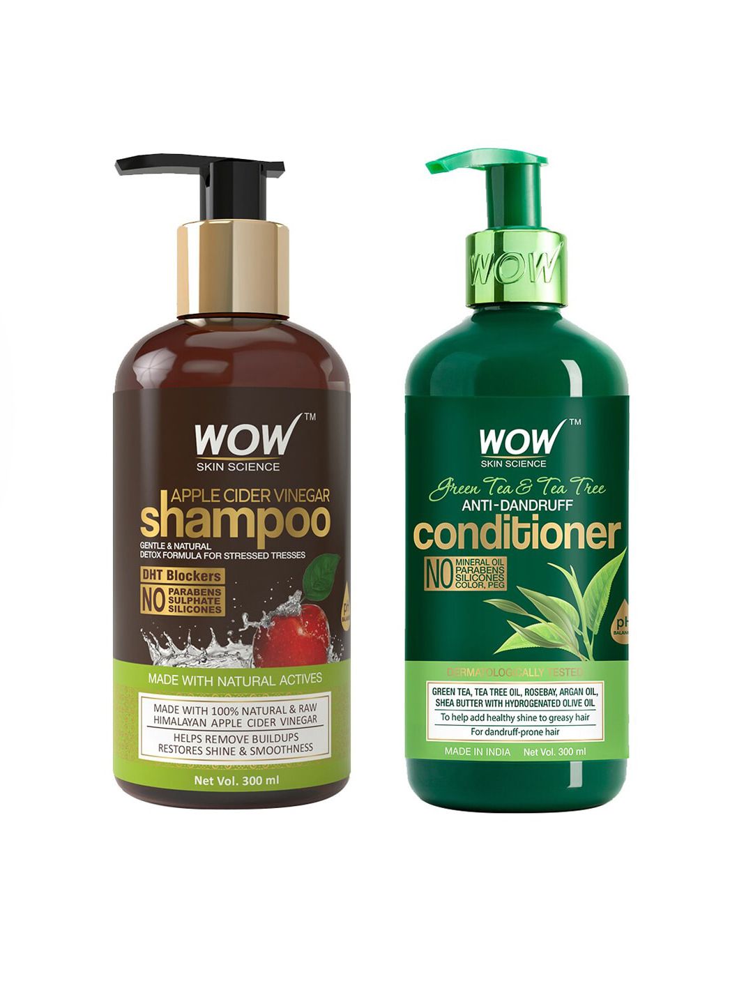 WOW SKIN SCIENCE Unisex Set of ACV Shampoo & Aloe Vera Conditioner - 600 ml Price in India