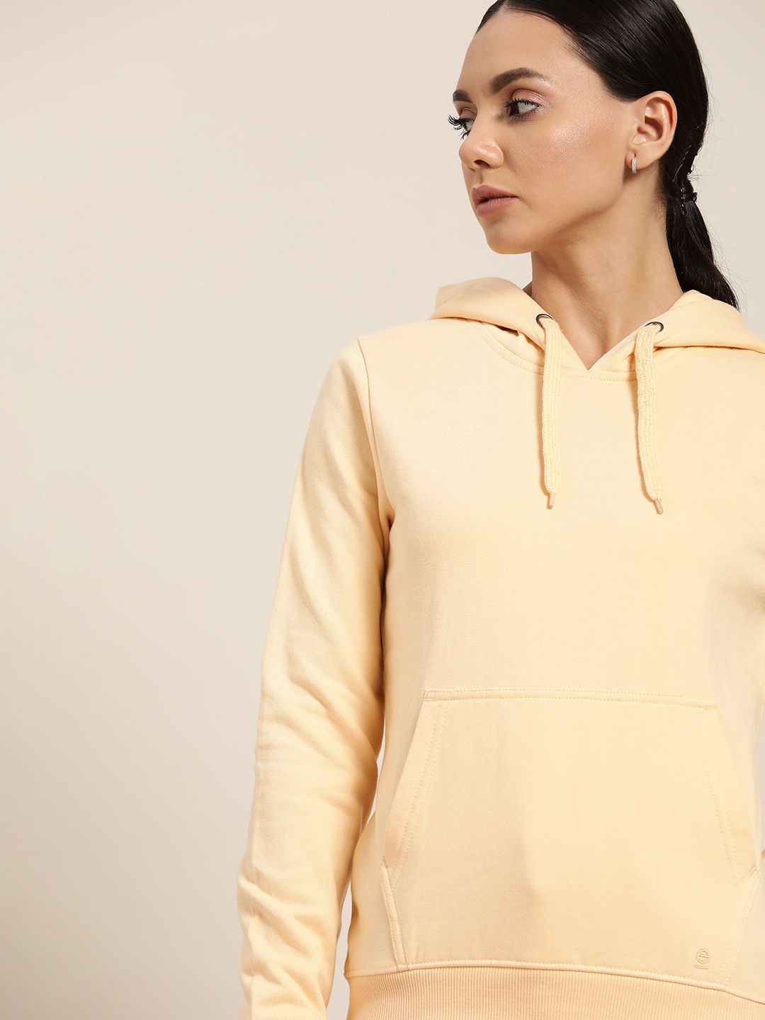ether Women Yellow Hooded Sweatshirt Price in India