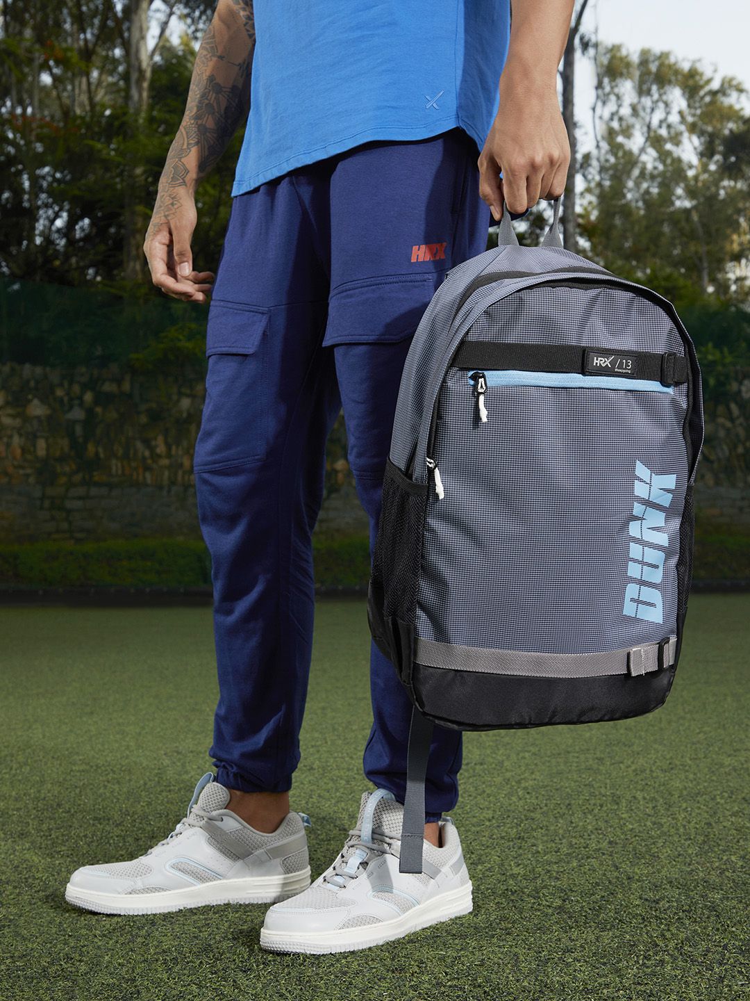 HRX by Hrithik Roshan Unisex Blue Dunk Printed Backpack Price in India