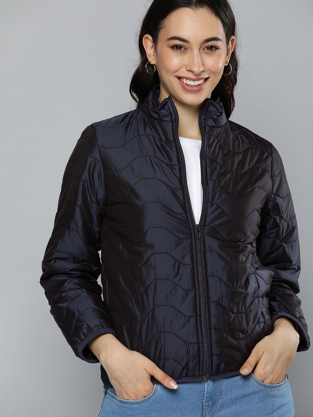 Mast & Harbour Women Black Padded Jacket Price in India