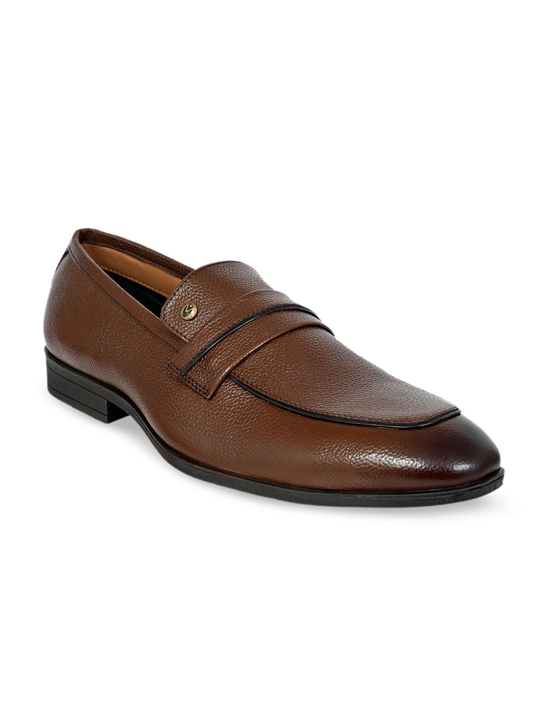 Allen Cooper Men Brown Solid Formal Leather Loafers