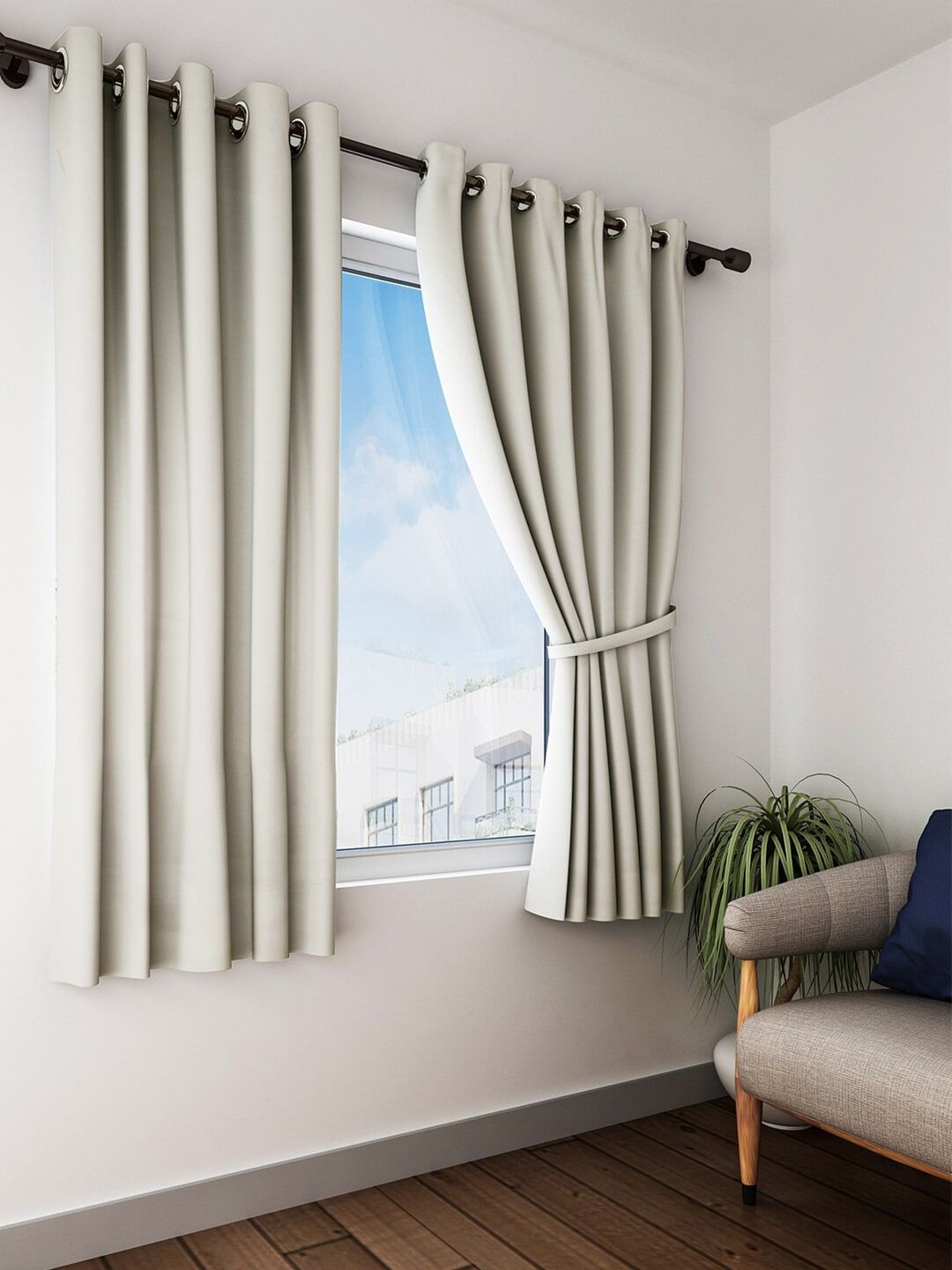 Home Sizzler Cream Set of 2 Window Curtain Price in India