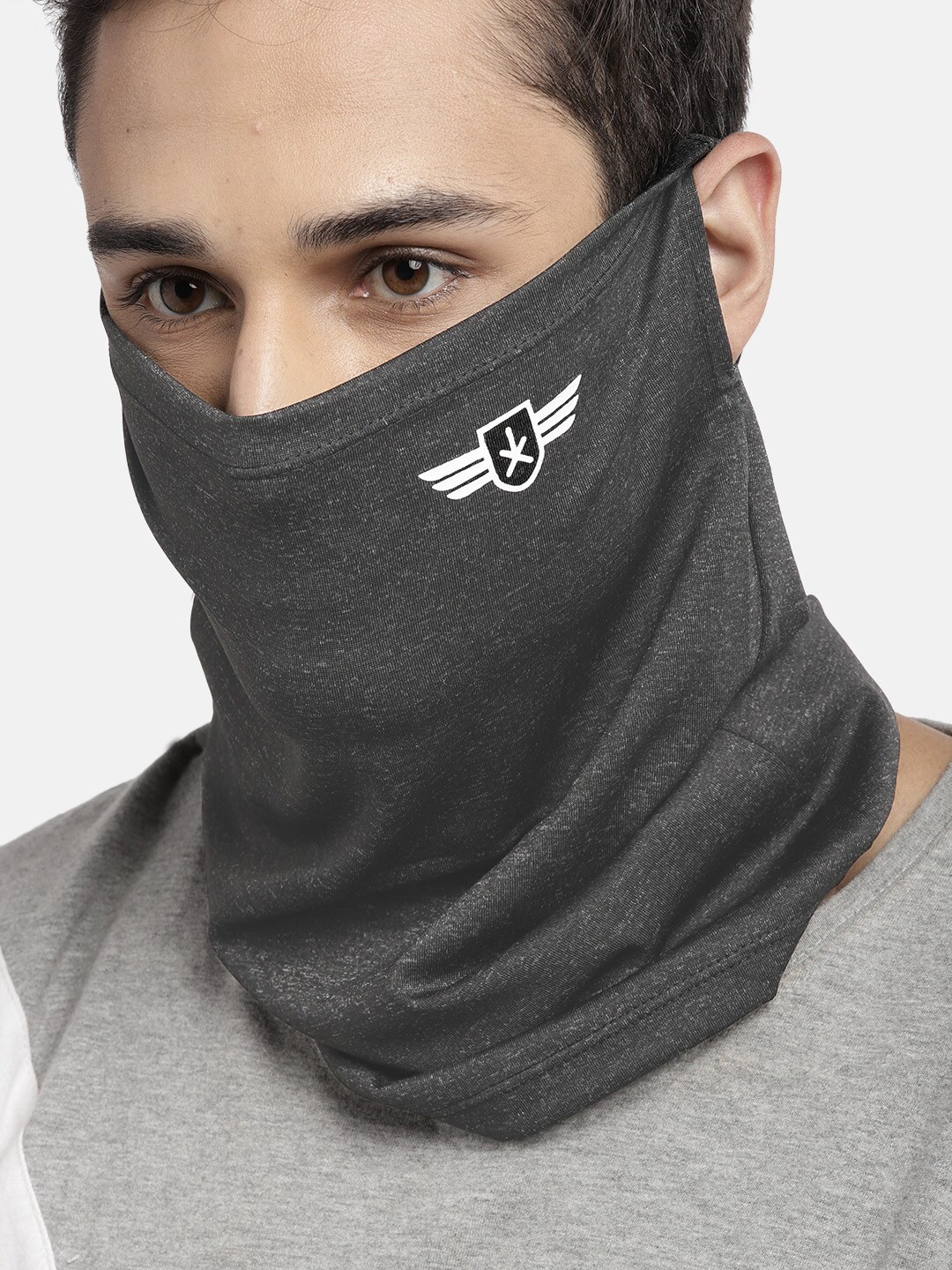 Roadster Unisex Black Solid 1-Ply Reusable Outdoor Cloth Scarf Mask Price in India