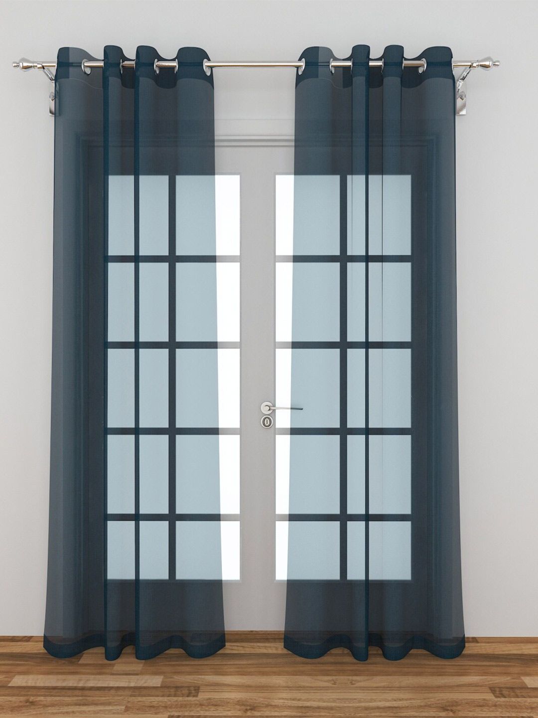 Home Centre Blue Set of 2 Sheer Door Curtain Price in India