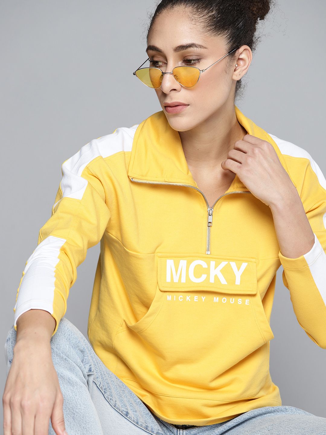 Kook N Keech Disney Women Yellow Printed Sweatshirt Price in India