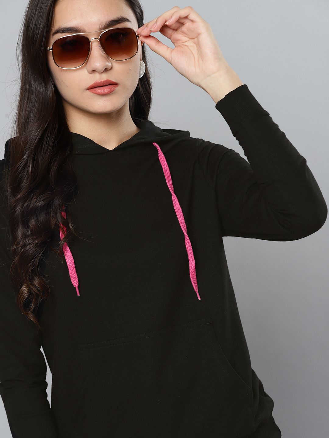 Kook N Keech Women Black Hooded Sweatshirt Price in India