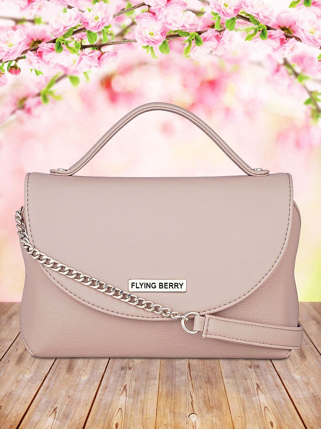 FLYING BERRY Mauve PU Structured Sling Bag Price in India