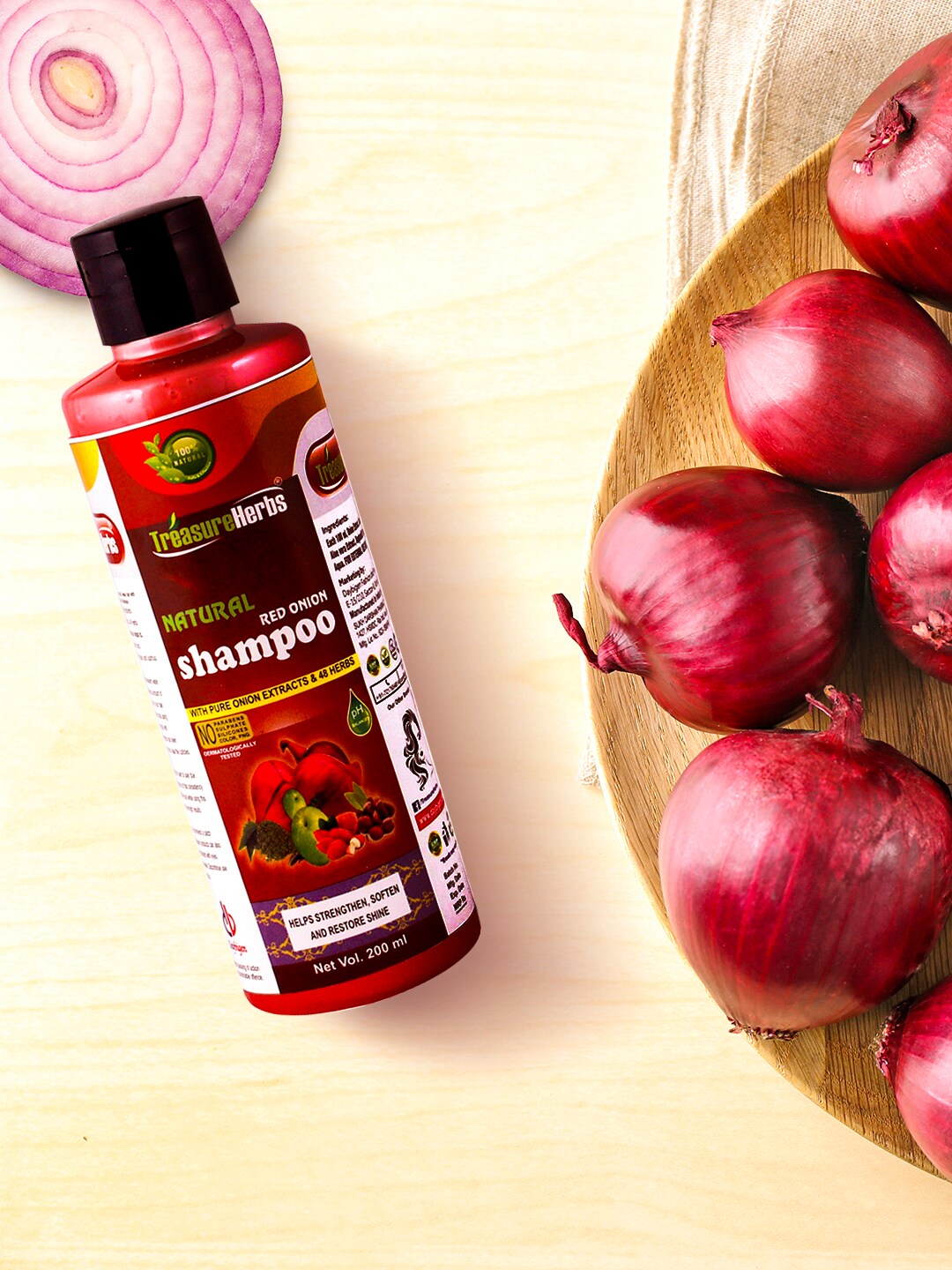 TreasureHerbs Natural Red Onion Hair Fall Shampoo 200 ml Price in India