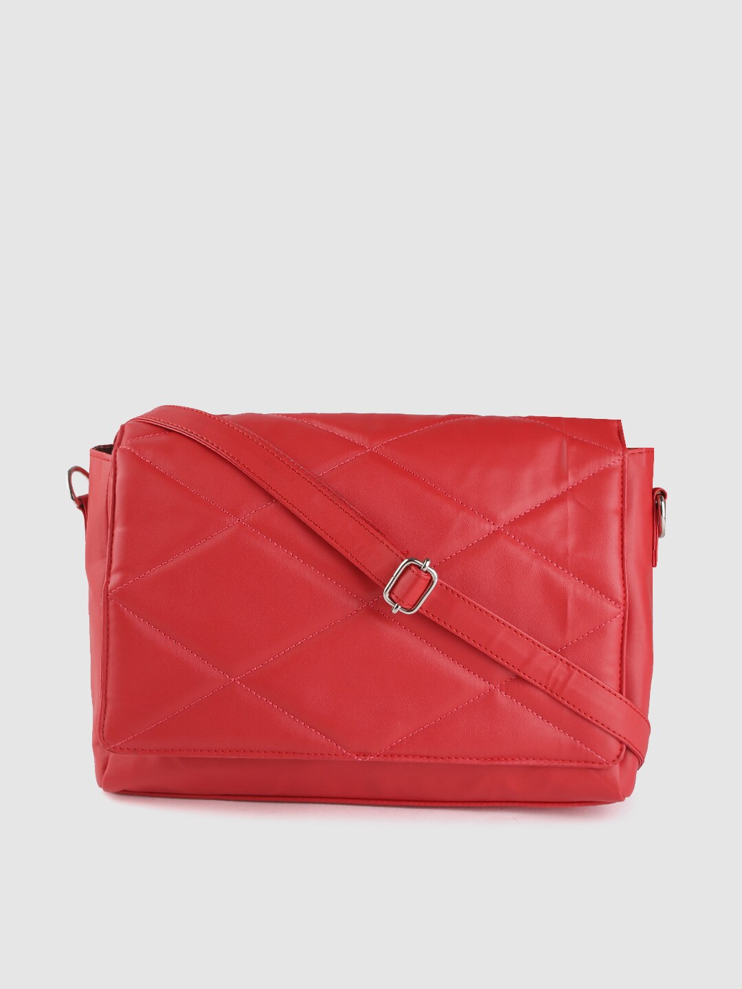 DressBerry Red Quilted Sling Bag Price in India
