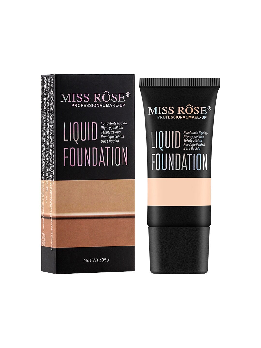 MISS ROSE Matte Finish Liquid Foundation - Beige 02 Price in India