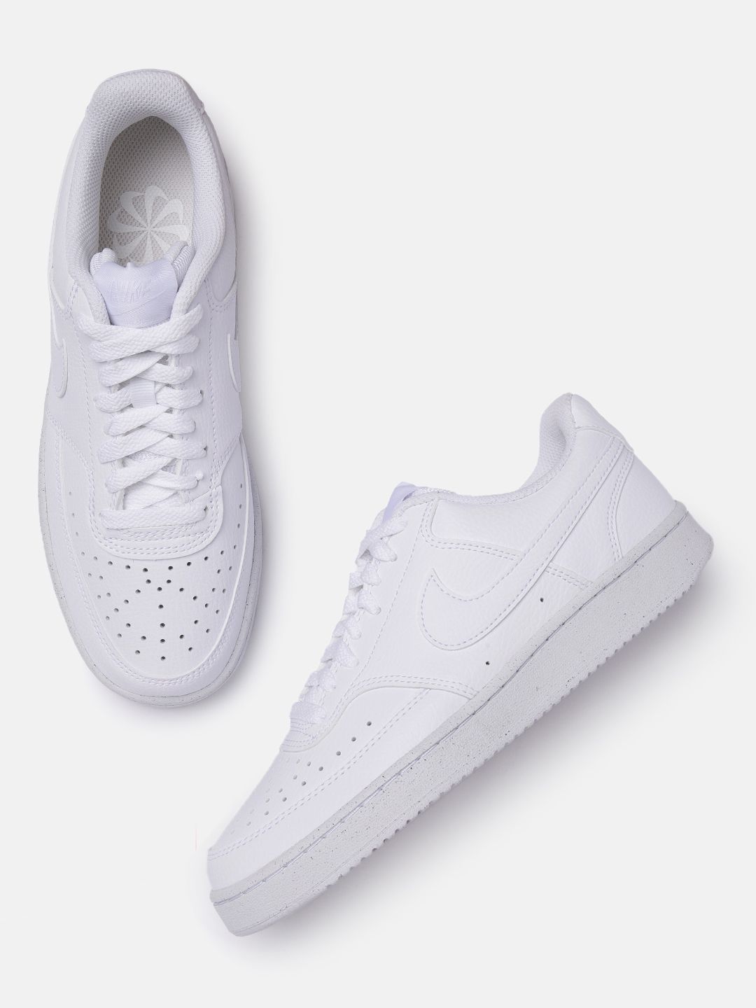 Nike Women White COURT VISION Perforations Sneakers Price in India