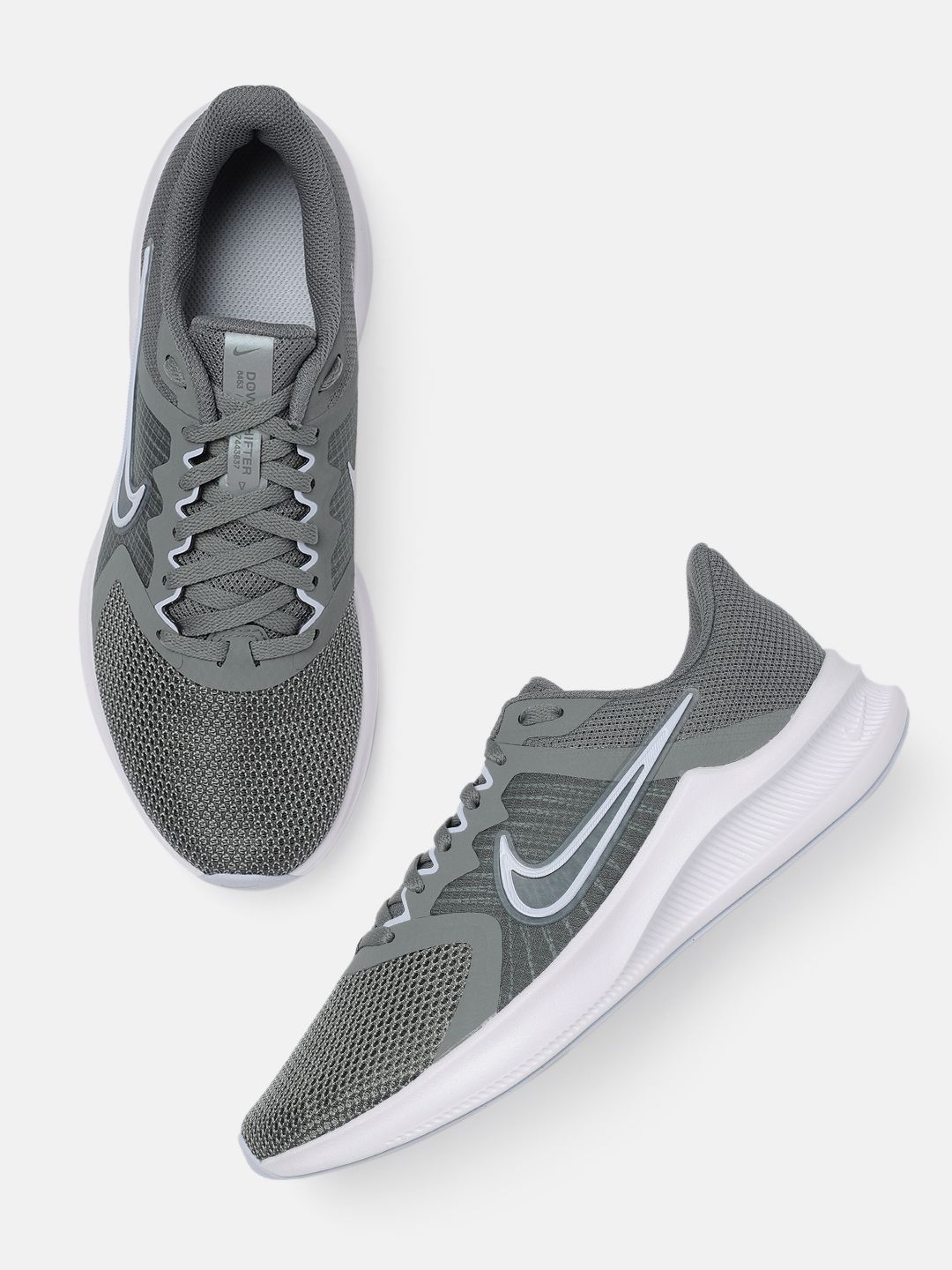 Nike Women Grey Solid Downshifter 11 Running Shoes Price in India