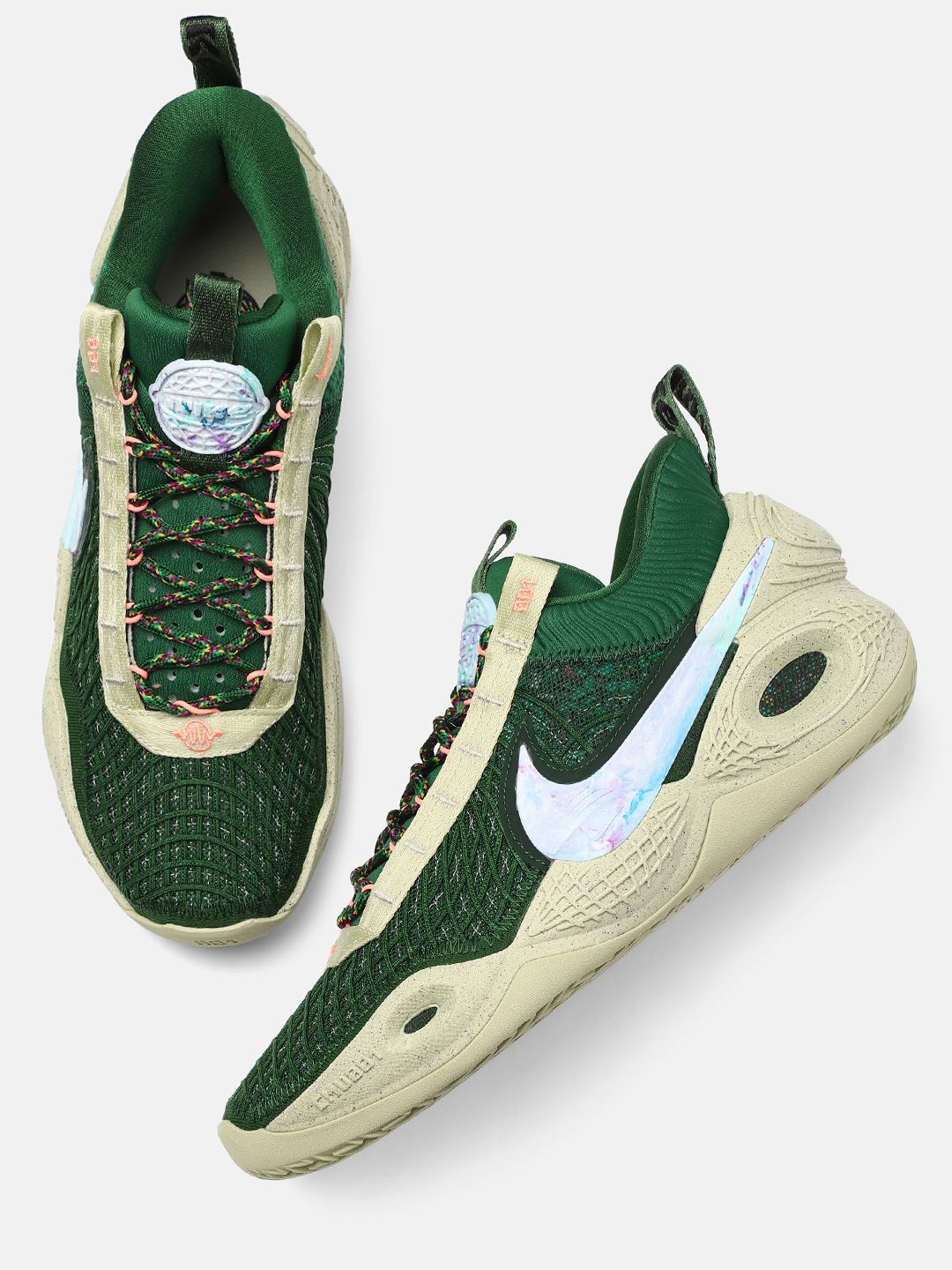 Nike Unisex Green & Cream Coloured Cosmic Unity Basketball Shoes