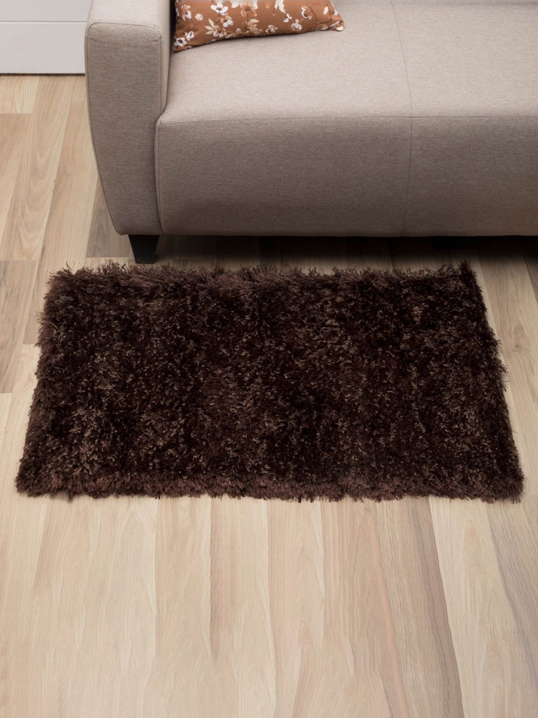 Home Centre Brown Solid Eyelash Serena Shaggy Carpet Price in India