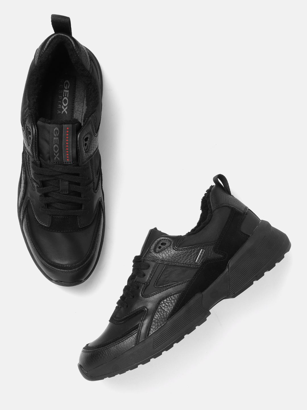 Geox Men Black Solid Sneakers